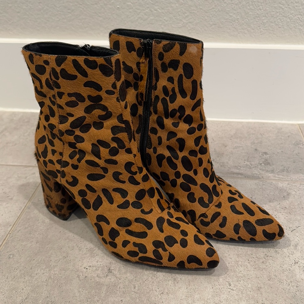 Topshop leopard print boots size 38